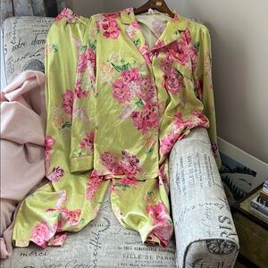 Victoria Secret signature satin long pj set